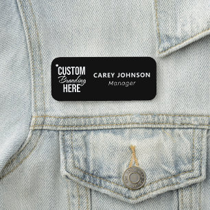 Logo Black Magnetic Name Tag