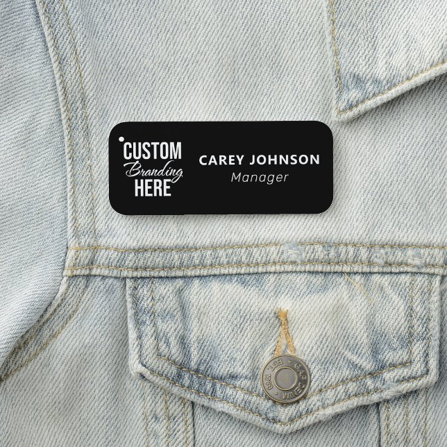 Logo Black Magnetic Name Tag (logo employee magnetic name tag)