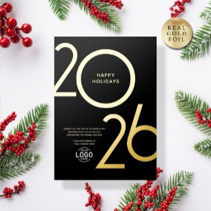 Logo Black Modern Business Holiday Gold Card