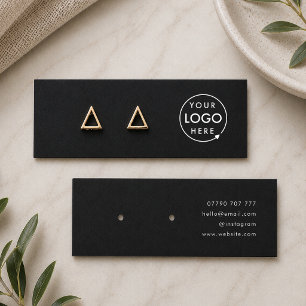 Logo Black Stud Earring Jewellery Display Card