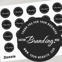 Logo Black Thank You Business Sticker Label