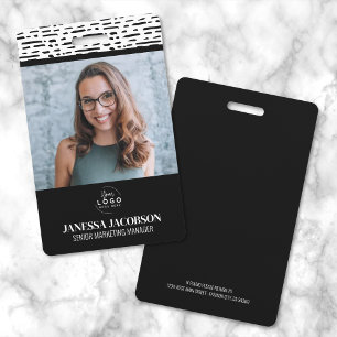 Logo Black White Employee Business ID Badge