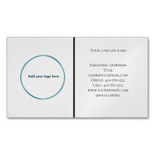 Logo Black White Grey Minimalist Professional Magnetic Business Card