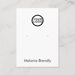 Logo Black White Jewelry Earring Display Business Card