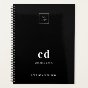 Logo black white monogram initials business 2025 planner