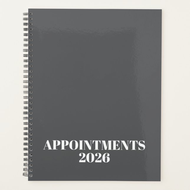 Logo black white monogram initials business 2026  planner (Front)