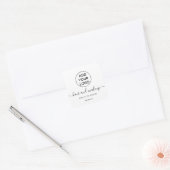Logo black white simple typography hair makeup square sticker (Envelope)