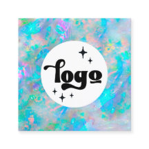 logo blue opal  square business card