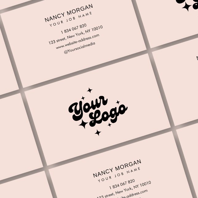 Logo Blush Pink Business Card (Creator Uploaded)