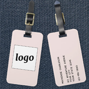Logo Blush Pink Business Luggage Tag