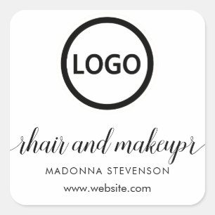 Logo Blush Simple Typography Hair Makeup Square Sticker
