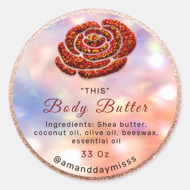 Logo  Body Oil Balm Cosmetics Packaging Wellness  Classic Round Sticker (Front)