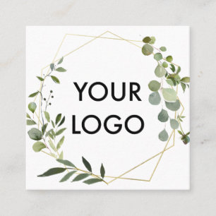 Logo Botanical Greenery Eucalyptus Square Square Business Card