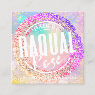 Logo Boutique Shop Glitter Logo Holograph Square Business Card