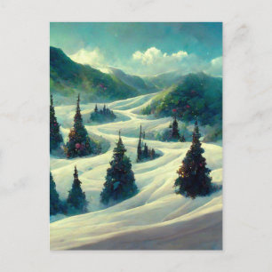 Logo Business Christmas Landscape Postcard