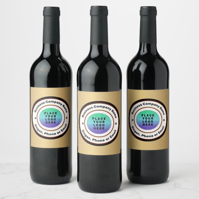 Logo Business Company Gold Promotion Custom   Wine Label (Bottles)