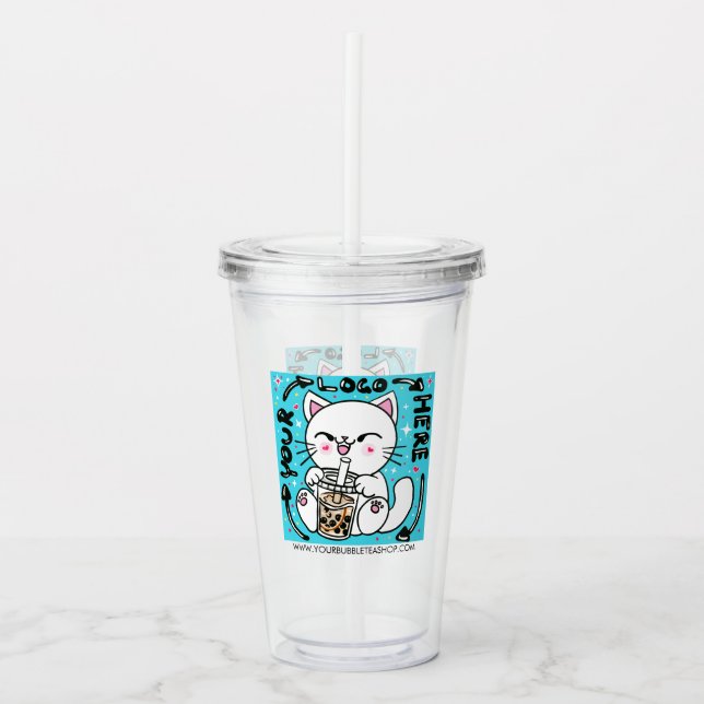 Logo Business Company Promotion Refillable Acrylic Tumbler (Front)