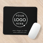 Logo | Business Corporate Company Branded Black Mouse Pad<br><div class="desc">A simple custom black business template in a modern minimalist style which can be easily updated with your company logo and text. If you need any help personalizing this product,  please contact me using the message button below and I'll be happy to help</div>