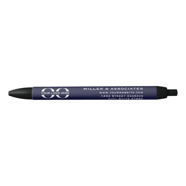 Logo Business Corporate Company Minimalist Black Ink Pen (Front)