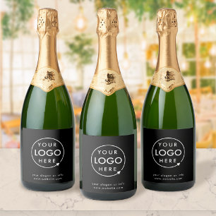 Logo   Business Corporate Company Minimalist Sparkling Wine Label