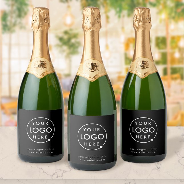 Logo | Business Corporate Company Minimalist Sparkling Wine Label (Creator Uploaded)