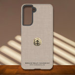 Logo Business Corporate Company Samsung Galaxy Case<br><div class="desc">A luxurious custom business template in a modern minimalist luxury style that can be easily updated with your company logo and text. Designed with a template brushed metallic gold logo emblem,  you can customise by changing the text and image using the fields provided.</div>