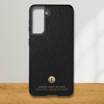 Logo Business Corporate Company Samsung Galaxy Case<br><div class="desc">An elegant custom black business template in a modern minimalist luxury style that can be easily updated with your company logo and text. Designed with a template brushed metallic gold logo emblem,  you can customise by changing the text and image using the fields provided.</div>