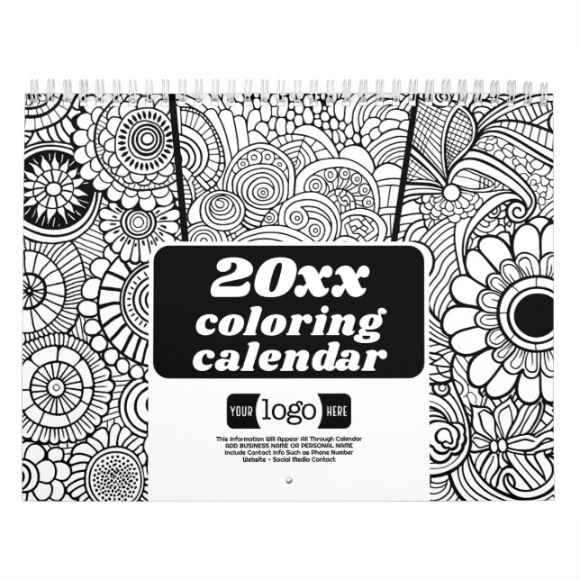 Logo Business Gift - Abstract Patterns Colouring Calendar (Cover)