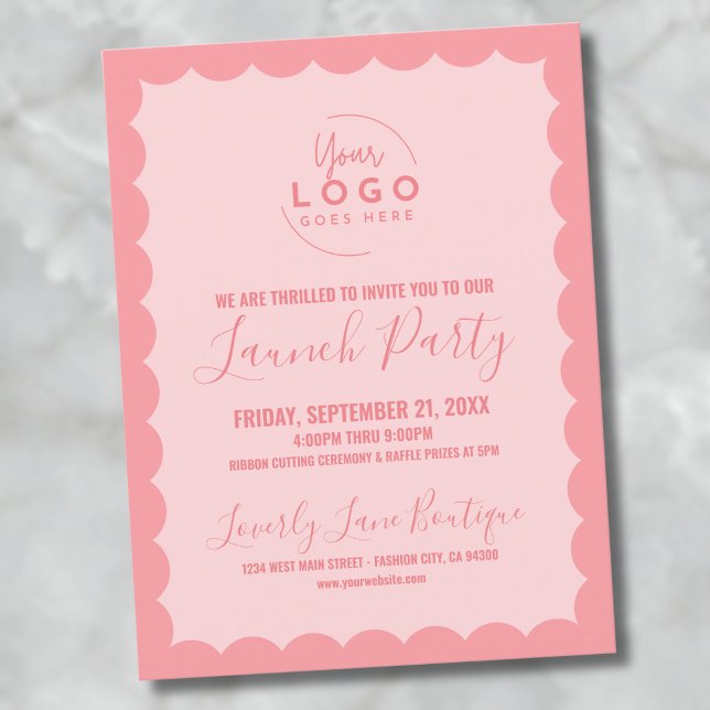 Logo Business Grand Opening Launch Party Postcard (Logo Business Grand Opening Launch Party Postcard)