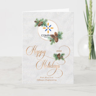 Logo Business Happy Holidays and Pines Custom Holiday Card