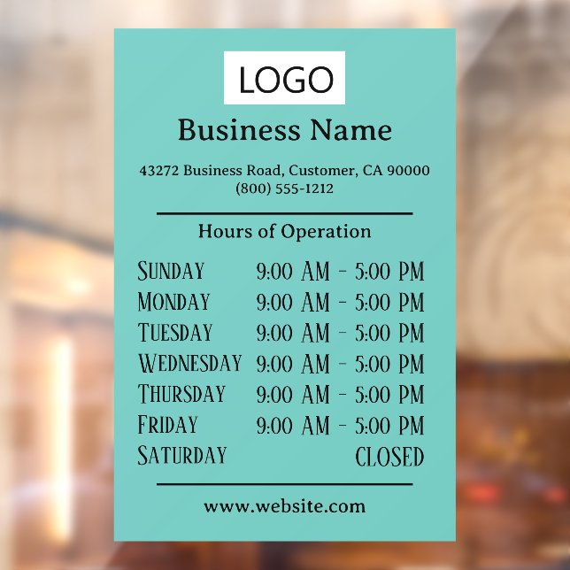 Logo Business Hours of Operation Opening Times  (Sheet 2)