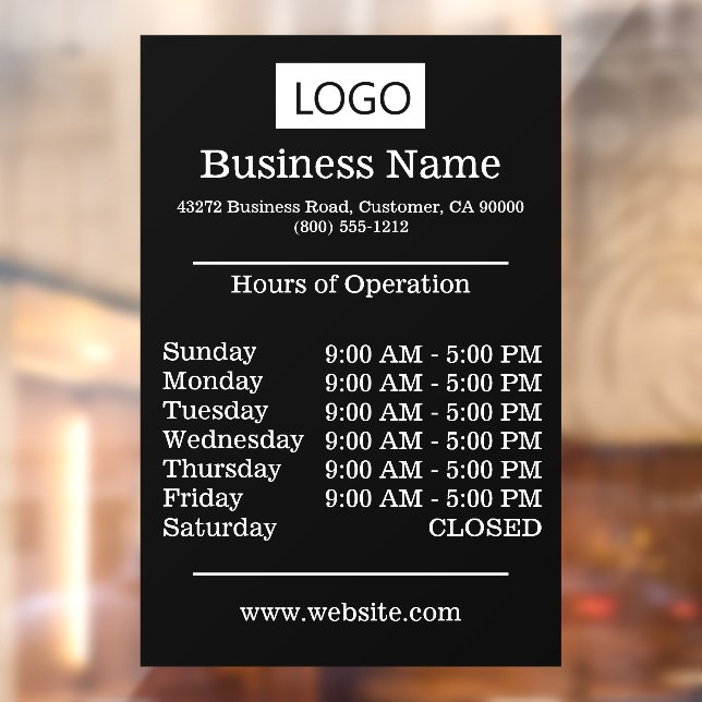 Logo Business Hours of Operation Opening Times  (Sheet 2)