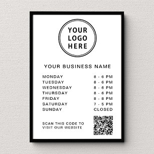 Logo Business Hours QR Code Poster