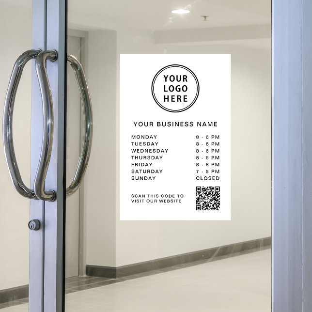 Logo Business Hours QR Code White (Creator Uploaded)
