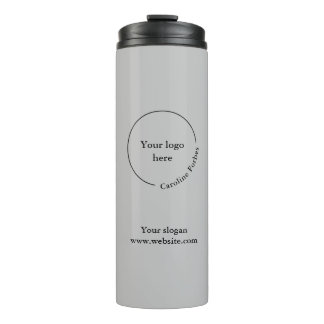 Logo Business Minimalist Grey Thermal Tumbler