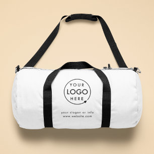 Logo Business Minimalist Simple White Duffle Bag
