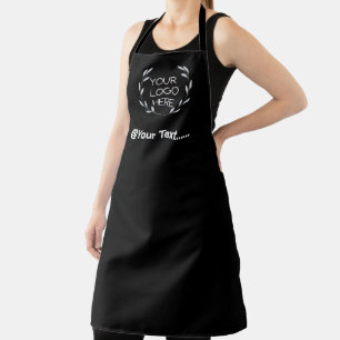 Logo Business Modern Minimal Company Branded Black Apron