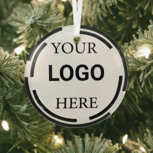 Logo Business Modern Minimal Designs Glass Tree Decoration