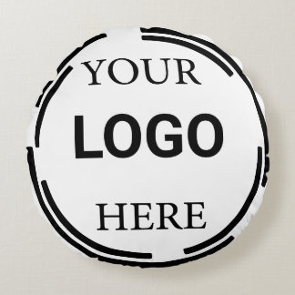 Logo Business Modern Minimal Designs Round Cushion