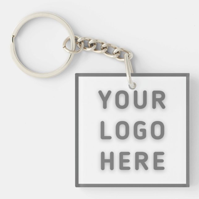 Logo Business Modern Square Key Ring (Front)