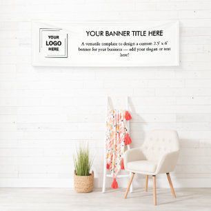 Logo Business   White Simple Minimalist Modern 8'  Banner