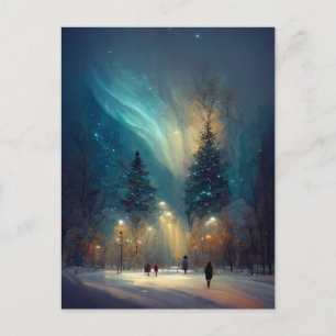 Logo Business Winter Lights Christmas Postcard