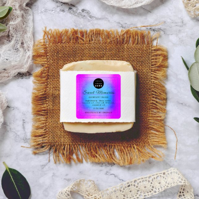 Logo Butter Cosmetic Soap Product Label Blue Pink (Creator Uploaded)