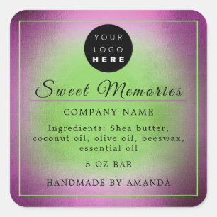 Logo Butter Cosmetic Soap Product Label Green