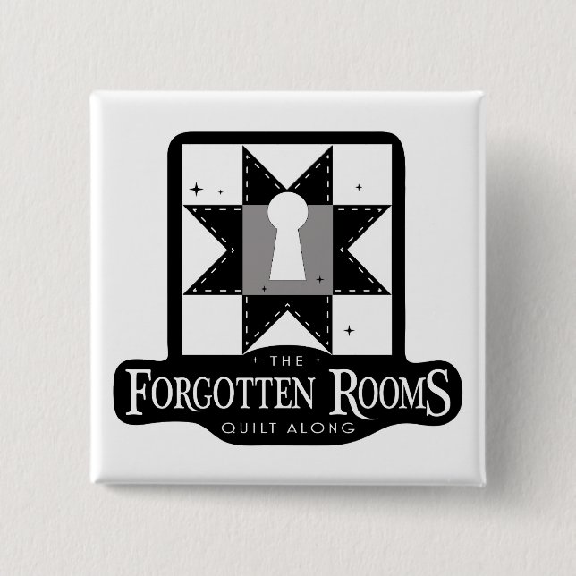 Logo Button -The forgotten Rooms Quilt Along (Front)