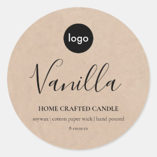 Logo Candle Label Minimalist Kraft Sticker