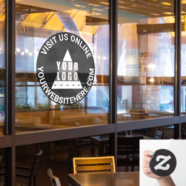 Logo Chalkboard Round Your Text Custom Store (Restaurant Window)