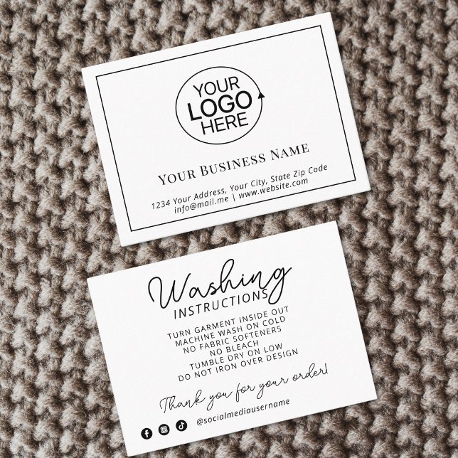 Logo Clothing Care Instructions Product Inserts (Logo Clothing Care Instructions Product Inserts)