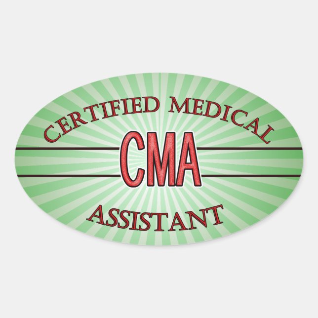 LOGO CMA CERTIFIED MEDICAL ASSISTANT OVAL STICKER (Front)