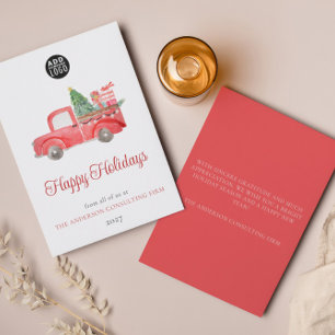 Logo Company Christmas Holiday Thank You Card